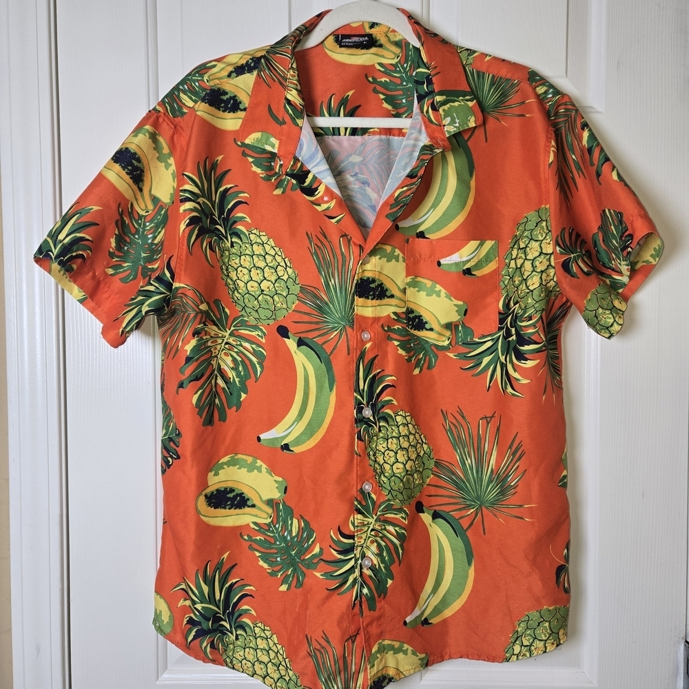 South Pole L Tropical Button Up Classic Skate Retro Casual BOLD SUMMER SURF FUN